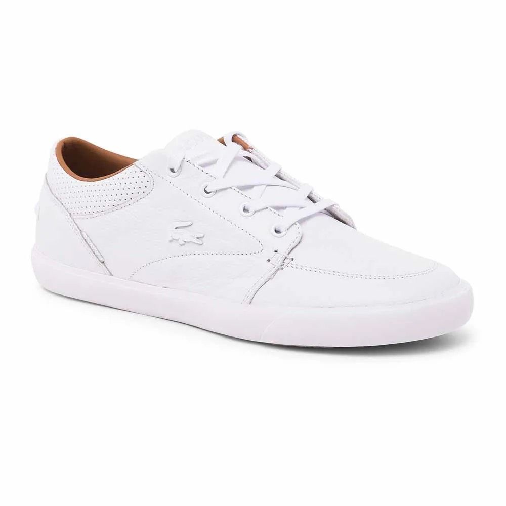 LACOSTE Bayliss Vulc PRM White Leather Boat Shoes Men’s Size 9.5